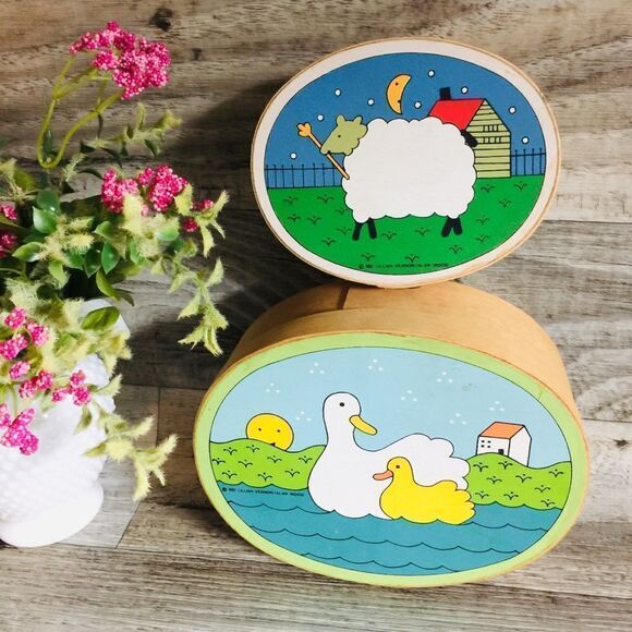 1982 Lillian Vernon Alan Wood Oval Pantry Boxes - Picture 1 of 8